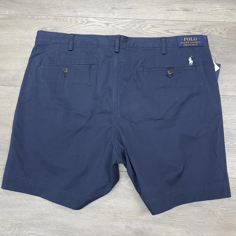 NWT Polo Ralph Lauren Classic Fit Blue Chino Shorts Men Sz 40 Prep Casual